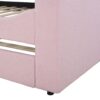 Twin Size Upholstered Daybed With Storage Armrests, Trundle And Latest Integrated Bluetooth Audio System - Pink - Image 7