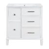 Bathroom Vanity With Ceramic Sink, Flip Out Drawer Design For Plumbing, Soft Close Drawers - White - Image 3
