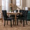 Nikki - Modern, High-End Tufted Solid Wood Contemporary Velvet Upholstered Dining Chair With Wood Legs Nailhead Trim (Set of 2) - Black - Image 15