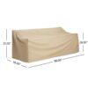 Shiled - Patio Outdoor 3 Seater Sofa Cover Fabric Weather Resistant - Beige - Image 3