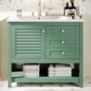 Bathroom Vanity With Undermount Sink, Free Standing Vanity Set With 2 Drawers & Soft Closing Doors, Bathroom Storage Cabinet With Feet - Green - Image 17