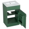 20" Bathroom Vanity With Sink, Freestanding Cabinet With Door Shelf And Adjustable Shelf, And Ceramic Construction - Green - Image 12