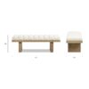 Bella - Upholstered Modern Accent Bench - Ivory White - Image 11