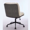 Oversize Seat Cirss Cross Chair With Wheels, Elegant Design Computer Chair, Adjustable Height 360 Degree Rolling Swivel Home Office Chair For Small Space, Dressing Room, Living Room - Dark Gray / White - Image 15