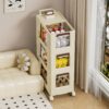 3 Tier Collapsible Cart With Locking Wheels For Every Room - Cream - Image 4