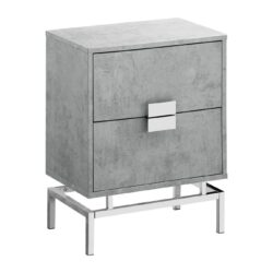Accent Side Table, Storage Drawer, Contemporary, Elegant Design - Gray