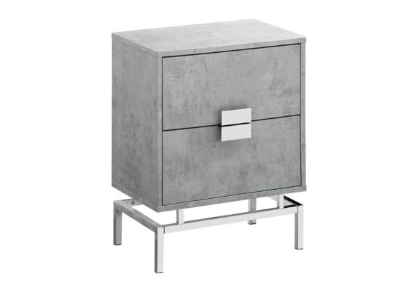 Accent Side Table, Storage Drawer, Contemporary, Elegant Design - Gray