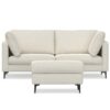 Ava - Mid Century Sofa With Ottoman Set, Upholstered - Cream - Image 5