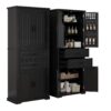 Storage Cabinet With Multi Functional Storage Space, 2 Drawers, Adjustable Shelf - Black - Image 3