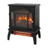18" 3D Flame Electric Infrared Quartz Fireplace Stove With Remote Control - Antique Black - Image 8