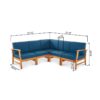 Perla - 5 Pieces Sofa Set - Blue - Image 3