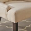 Cheney - Contemporary Dining Chair (Set of 2) Tufted Fabric Upholstery - Beige - Image 4