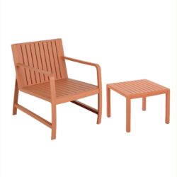 2 Piece Indoor / Outdoor Furniture Set (1 Chair And 1 Coffee Table), UV Resistant, Waterproof And Durable - Apricot Brown