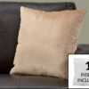 Pillows, Square, Insert Included, Decorative Throw, Hypoallergenic Polyester, Modern - Beige - Image 2