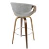 Curvini - Mid-Century Modern Fixed Height Barstool With Swivel (Set of 2) - Gray - Image 5