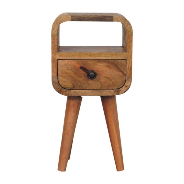 Extra Mini Curve Open Slot Nightstand - Oak