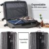 Expanable Spinner Wheel 2 Piece Luggage Set ABS Lightweight Suitcase With Tsa Lock 20" / 24" - Dark Gray - Image 3