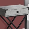 Accent Side Table, Storage Drawer, Contemporary Convenient Design - Gray - Image 3