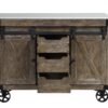 Alforvott - Weathered Kitchen Island - Gray / Marble - Image 3