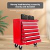 Red 7 Drawer Metal Rolling Tool Chest With Locking System And Wheels, Steel Construction - Red - Image 2