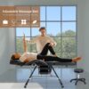 Massage Salon Tattoo Chair With Two Trays Esthetician Bed With Hydraulic Stool, Multi-Purpose 3-Section Facial Bed Table, Adjustable Beauty Barber Spa Beauty Equipment - Black - Image 5