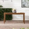 Contemporary Slat Top Acacia Wood Outdoor Dining Table - Dark Brown - Image 5