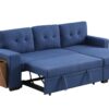 3 Piece Upholstered Sleeper Sofa - Blue - Image 13