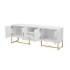 Modern TV Stand For TV Up To 70", TV Cabinet With 1 Drawer, 2 Cabinets And Metal Legs, Handles And Anti-Tip Device For Living Room - White - Image 11