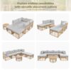 7 Pieces Outdoor Patio Furniture, All-Weather Rattan Sectional Sofa Set With Thick Cushions And Pillows, Freely Combined Conversation Sets For Garden, Backyard, Balcony - Gray - Image 9