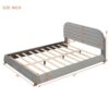 Queen Size Upholstered Platform Bed Frame And Stylish Curve Shaped Design - Gray - Image 12