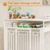 Wooden Dog Crate Furniture With Divider And Storage - White - Image 6