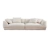 Nordic Modern Sofa With Removable Pillowcase, French Velvet Fabric, Solid Wood Frame, High Density Sponge Filling, 4 Throw Pillows - Beige - Image 12