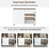 Multi-Functional Storage Island Movable Storage Cabinet Island Vanity Dresser With 3 Side Storage Drawer, A Reversible Top Storage Space And 2 Glass Display Shelves - White - Image 6