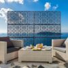 Outdoor & Indoor Privacy Screen Metal Privacy Screen Freestanding Decorative Privacy Screen Steel - Black - Image 14