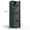 Large Capacity Quick Access Fingerprint Gun Safe, 4 - 5 Gun Biometric Metal Rifle Gun Security Cabinet Safe Locker - Black - Image 6