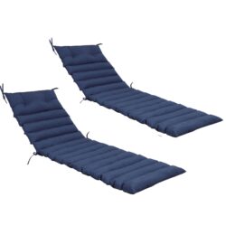 2 Piece Outdoor Chaise Lounge Chair Cushion Replacement Set - Navy Blue