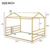 Queen Metal House Shape Platform Bed - Gold - Image 6
