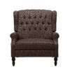 Dunham - Contemporary Fabric Tufted Oversized Pushback Recliner - Brown - Image 2