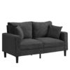 Modern Upholstered 2 Piece Sofa Set, Comfy Corduroy Living Room Furniture - Dark Gray - Image 7