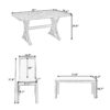 Topmax - 6 Piece Farmhouse Classical Dining Table Set With Trestle Legs, Kitchen Table Set For 6 With 4 Upholstered Dining Chairs And Bench - Natural - Image 7