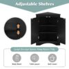 Triangle Bathroom Storage Cabinet With Adjustable Shelves, Freestanding Floor Cabinet For Home Kitchen - Black - Image 7