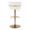 Cinch - Glam / Art Deco Adjustable Barstool With Swivel With Rounded T Footrest (Set of 2) - Gold / Cream - Image 5