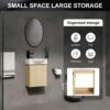 Modern 16" Bathroom Vanity Sink Combo With Ceramic Sink And Cabinet For Small Spaces - Oak - Image 9