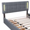 Queen Size Upholstered Platform Bed With Trundle And Drawers - Gray - Image 15