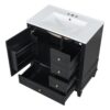 30" Bathroom Vanity With Sink, 1 Door With Shelf And 3 Drawers, Soft Close Door - Black - Image 13
