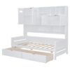 Twin Size Daybed With 2 Drawers And All In One Cabinet And Shelf - White - Image 8