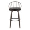 Riley - Industrial / Urban Fixed Height Barstool With Swivel With Round Footrest With Removable Cushion (Set of 2) - Walnut / Brown - Image 5