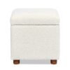 Upholstered Storage Ottoman - Ivory White - Image 2