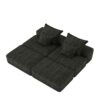 Modern Oversized Modular Sectional Sofa With 2 Ottoman And 2 Seat, Sparkling Chenille Fabric Soft Cushion Sofa With 4 Pillows, 4 Pieces Diy Combination Tufted Sofa, No Assembly Required - Black - Image 23