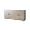 Modern Lacquered 4 Door Wooden Cabinet Sideboard Buffet Server Cabinet Storage Cabinet, For Living Room, Entryway, Hallway, Office, Kitchen And Dining Room - Champagne Silver - Image 9